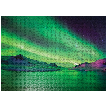 puzzleplate Nature Photography: Northern Lights Winters Night Show 500 Jigsaw Puzzle