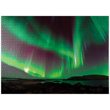 puzzleplate Nature Photography: Northern Lights Luminescent Aurora Horizon 1000 Jigsaw Puzzle