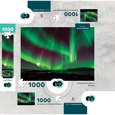 Nature Photography: Northern Lights Luminescent Aurora Horizon 1000 Jigsaw Puzzle box 3D Modell