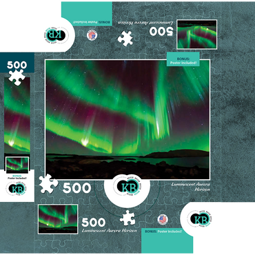 Nature Photography: Northern Lights Luminescent Aurora Horizon 500 Jigsaw Puzzle box 3D Modell