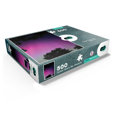 Nature Photography: Northern Lights, Fuchsia Aurora Sky, Minnesota, USA 500 Jigsaw Puzzle box view1