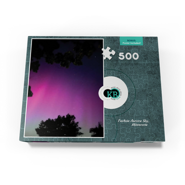 Nature Photography: Northern Lights, Fuchsia Aurora Sky, Minnesota, USA 500 Jigsaw Puzzle box view3
