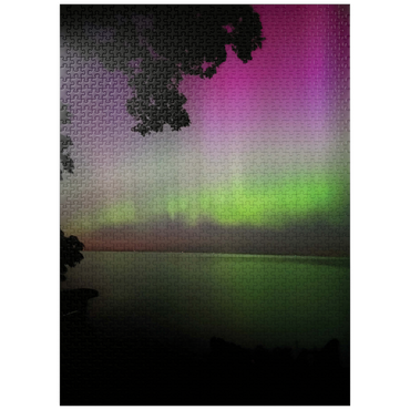 puzzleplate Nature Photography: Northern Lights, Night Sky, Minnesota, USA 1000 Jigsaw Puzzle