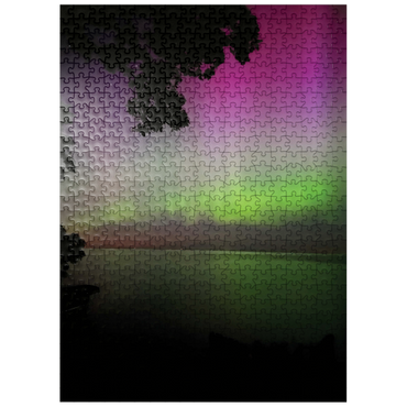 puzzleplate Nature Photography: Northern Lights, Night Sky, Minnesota, USA 500 Jigsaw Puzzle