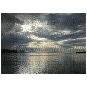 puzzleplate Nature Photography: Placid Lake Sunset, Minnesota, USA 500 Jigsaw Puzzle