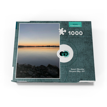 Nature Photography: Sunset Shoreline, Sturgeon Bay, Wisconsin, USA 500 Jigsaw Puzzle box view3