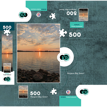 Nature Photography: Sturgeon Bay Sunset, Wisconsin, USA 500 Jigsaw Puzzle box 3D Modell