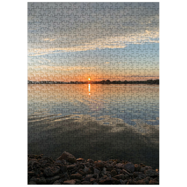 puzzleplate Nature Photography: Mirrored Sunset Lake, Wisconsin, USA 500 Jigsaw Puzzle