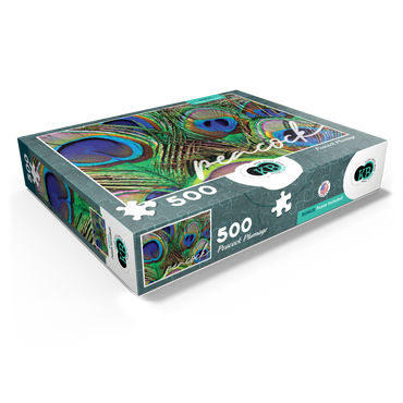 Animal Photography: Peacock Feathers Plumage, Birds no.2 500 Jigsaw Puzzle box view1
