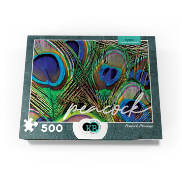 Animal Photography: Peacock Feathers Plumage, Birds no.2 500 Jigsaw Puzzle box view3