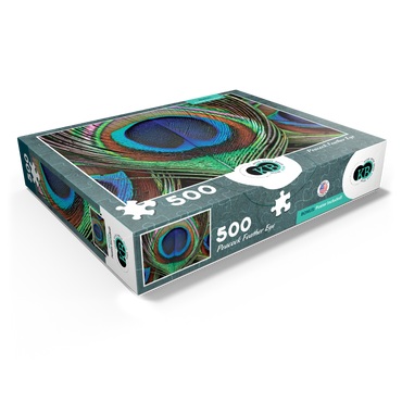 Animal Photography: Peacock Feather Iridescent Eyespot, Birds no.6 500 Jigsaw Puzzle box view1