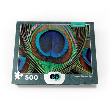 Animal Photography: Peacock Feather Iridescent Eyespot, Birds no.6 500 Jigsaw Puzzle box view3