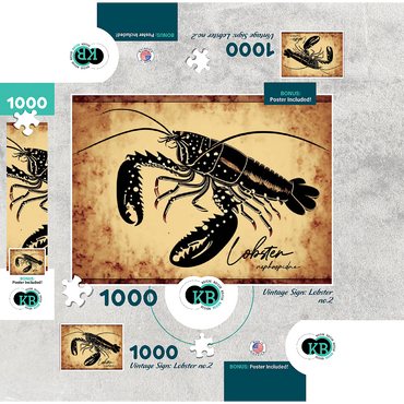 Vintage Artwork: Lobster Sign, no.2 1000 Jigsaw Puzzle box 3D Modell