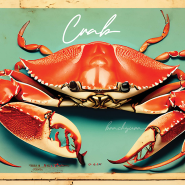 Vintage Artwork: Crab Sign, no.3 1000 Jigsaw Puzzle 3D Modell