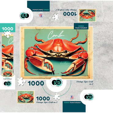 Vintage Artwork: Crab Sign, no.3 1000 Jigsaw Puzzle box 3D Modell