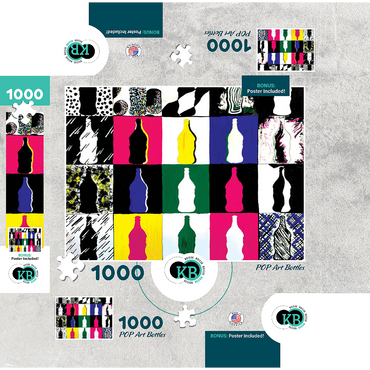 Illustration Artwork: POP Art Bottles 1000 Jigsaw Puzzle box 3D Modell