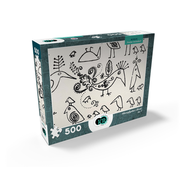 Illustration Artwork: Hieroglyphic Birds, no.1 500 Jigsaw Puzzle box view2