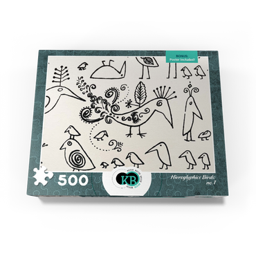 Illustration Artwork: Hieroglyphic Birds, no.1 500 Jigsaw Puzzle box view3