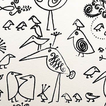 Illustration Artwork: Hieroglyphic Birds, no.2 1000 Jigsaw Puzzle 3D Modell