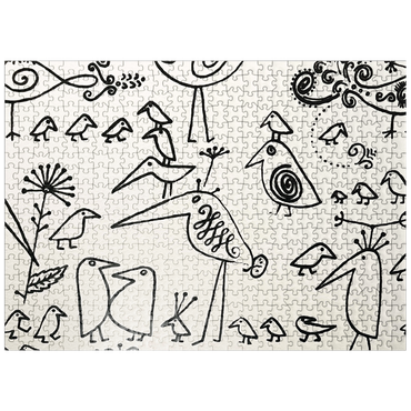 puzzleplate Illustration Artwork: Hieroglyphic Birds, no.2 500 Jigsaw Puzzle