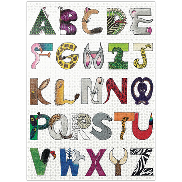 puzzleplate Illustration Artwork: Hand-Drawn Alphabet Animals 1000 Jigsaw Puzzle