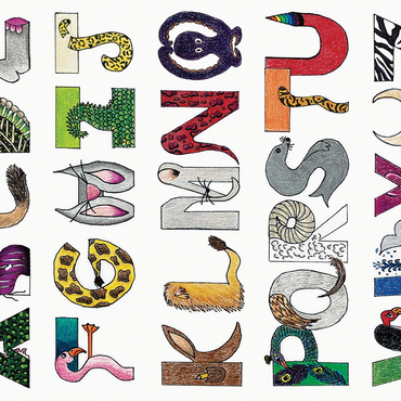Illustration Artwork: Hand-Drawn Alphabet Animals 1000 Jigsaw Puzzle 3D Modell