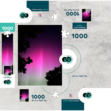 Nature Photography: Northern Lights, Aurora Night Sky 1000 Jigsaw Puzzle box 3D Modell