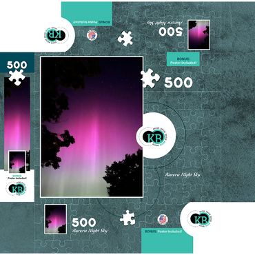 Nature Photography: Northern Lights, Aurora Night Sky 500 Jigsaw Puzzle box 3D Modell