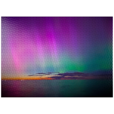 puzzleplate Nature Photography: Northern Lights, Colorful Lake Aurora 1000 Jigsaw Puzzle