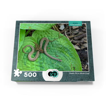 Animal Photography: Snake On A Hosta Leaf 500 Jigsaw Puzzle box view3