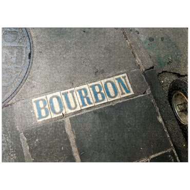 puzzleplate Bourbon Street Sidewalk Sign- New Orleans, Louisianna 1000 Jigsaw Puzzle