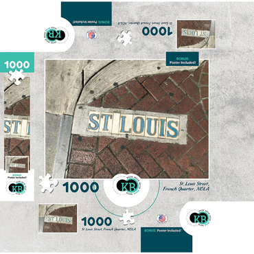 St. Louis Street Sidewalk Sign- New Orleans, Louisianna 1000 Jigsaw Puzzle box 3D Modell