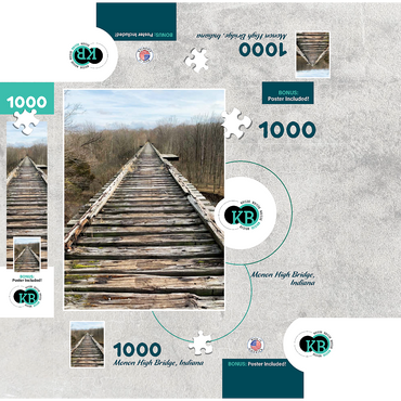 Train Tracks- Monon High Bridge, Indiana 1000 Jigsaw Puzzle box 3D Modell
