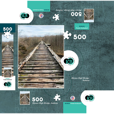 Train Tracks- Monon High Bridge, Indiana 500 Jigsaw Puzzle box 3D Modell