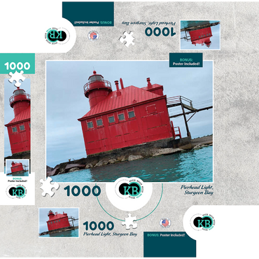 Pierhead Light- Sturgeon Bay, Wisconsin, no.1 1000 Jigsaw Puzzle box 3D Modell