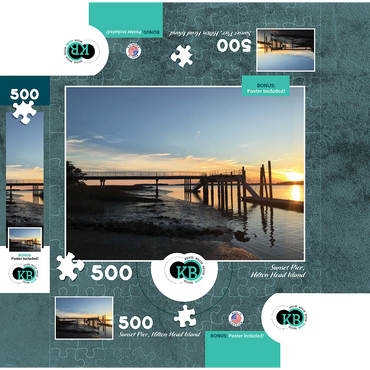 Nature Photography: Sunset Pier- Hilton Head, South Carolina 500 Jigsaw Puzzle box 3D Modell