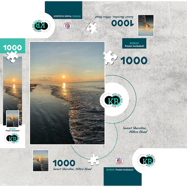 Nature Photography: Sunset Shoreline- Hilton Head, South Carolina 1000 Jigsaw Puzzle box 3D Modell