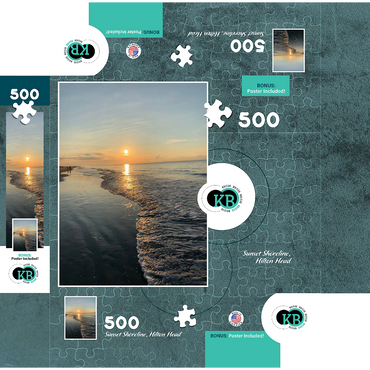 Nature Photography: Sunset Shoreline- Hilton Head, South Carolina 500 Jigsaw Puzzle box 3D Modell