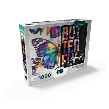 Abstract Watercolor: Butterfly Wings Collage, Wildlife Canvas 1000 Jigsaw Puzzle box view2