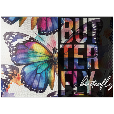puzzleplate Abstract Watercolor: Butterfly Wings Collage, Wildlife Canvas 1000 Jigsaw Puzzle