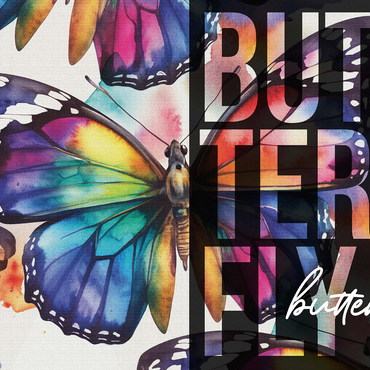 Abstract Watercolor: Butterfly Wings Collage, Wildlife Canvas 1000 Jigsaw Puzzle 3D Modell