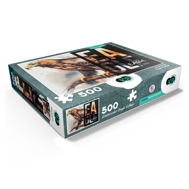 Abstract Watercolor: Eagle Collage, Wildlife Canvas 500 Jigsaw Puzzle box view1