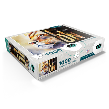 Abstract Watercolor: Lion Collage, Wildlife Canvas 1000 Jigsaw Puzzle box view1