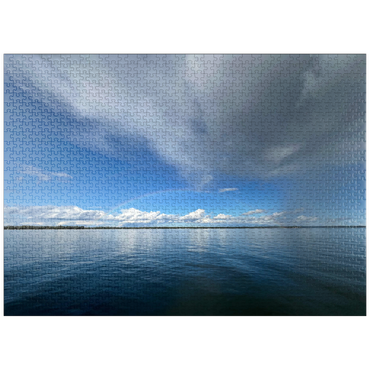 puzzleplate Nature Photography: Double Rainbow Horizon over Lake 1000 Jigsaw Puzzle