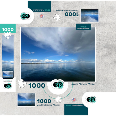 Nature Photography: Double Rainbow Horizon over Lake 1000 Jigsaw Puzzle box 3D Modell