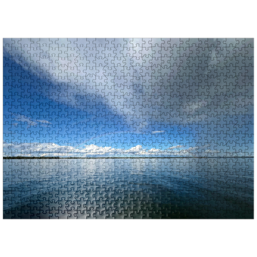 puzzleplate Nature Photography: Double Rainbow Horizon over Lake 500 Jigsaw Puzzle