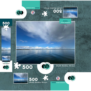 Nature Photography: Double Rainbow Horizon over Lake 500 Jigsaw Puzzle box 3D Modell