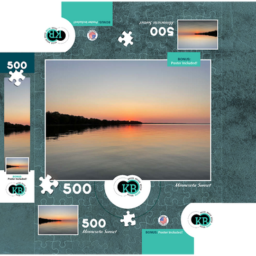Nature Photography: Minnesota Sunset 500 Jigsaw Puzzle box 3D Modell
