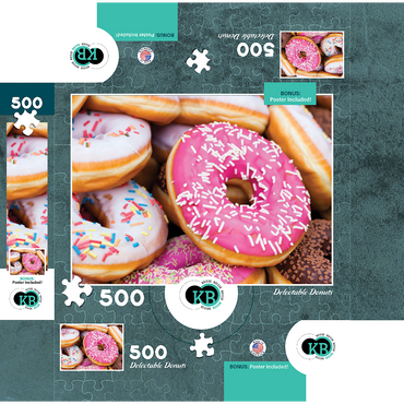 Macro Photography: Delectable Donuts 500 Jigsaw Puzzle box 3D Modell