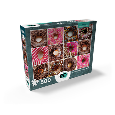Macro Photography: Delicious Donuts Collage- no.1 500 Jigsaw Puzzle box view2